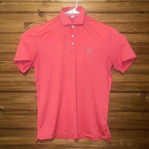 Holderness Bourne Polo Shirt Large Tailored Fit Performance Golf Pink Stretch